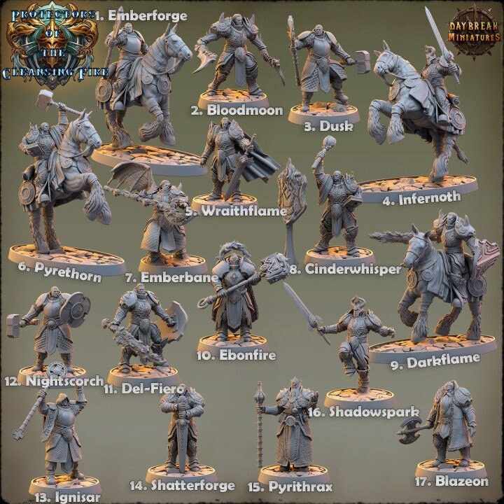 Protectors of the Cleansing Fire Full Set Daybreak Miniatures!